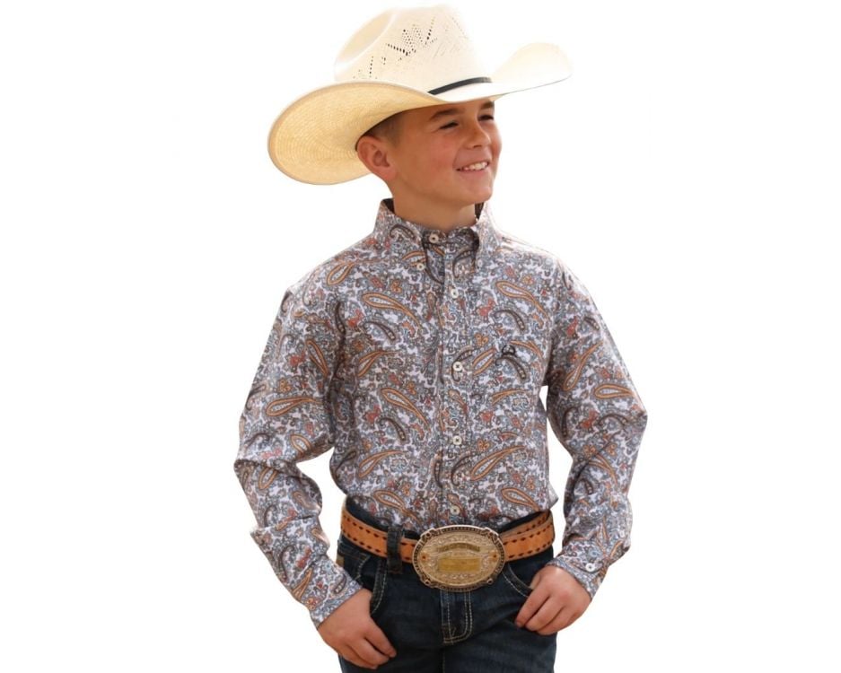 Cinch Boy's Button-Down Paisley Western Shirt