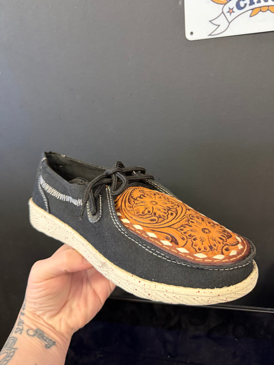 AD Hand tooled Leather Slip-On