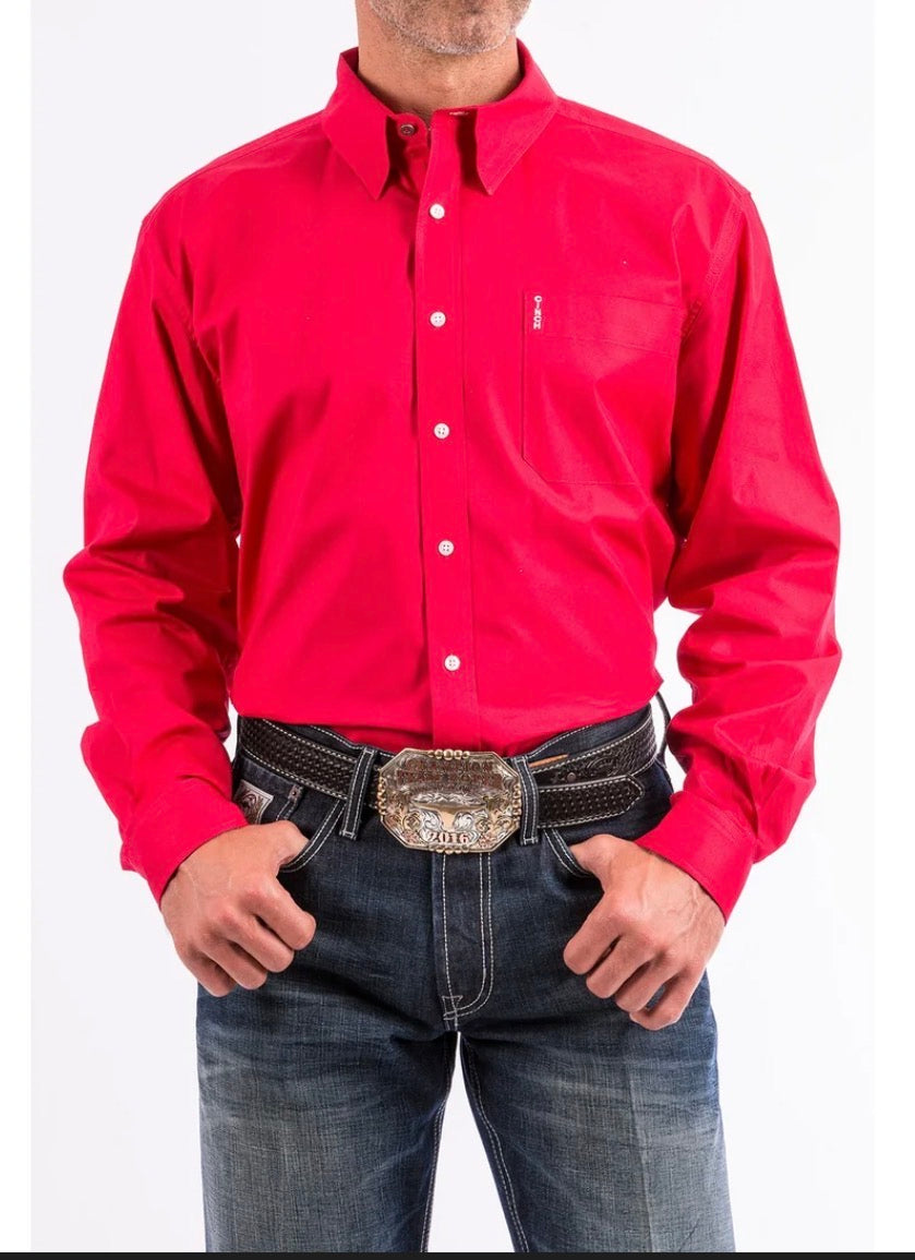 Cinch Men's Modern Fit Pink Button Down