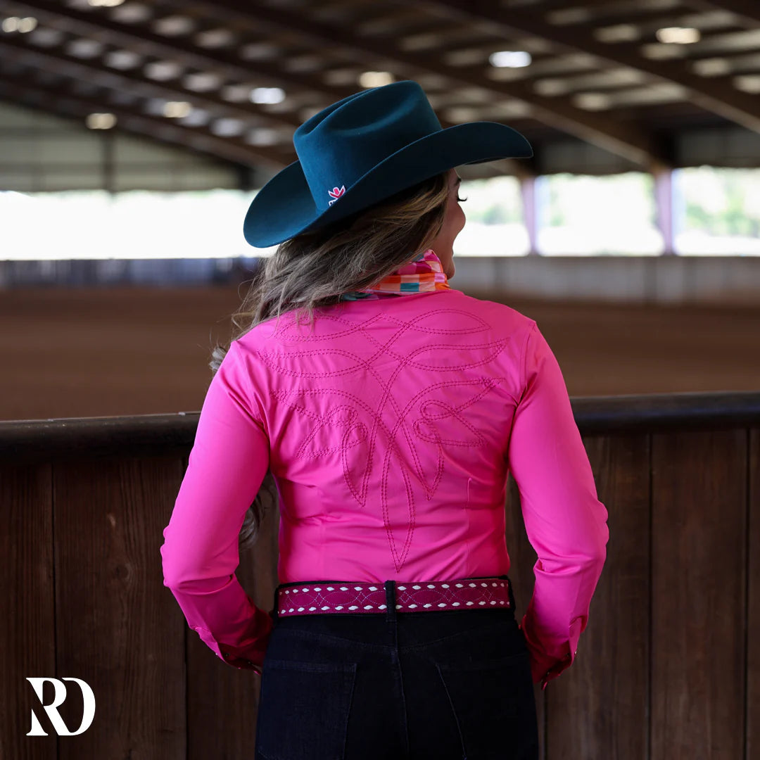 Womens Pink Stitched Ranch Dressin Performance