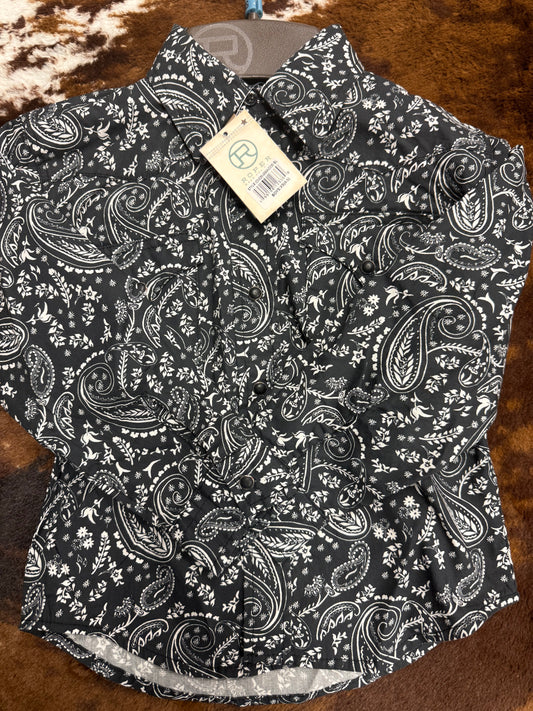 Boys L/S Performance Y/D Paisley Print