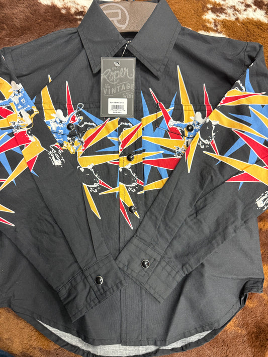 Boys L/S Snap Scene Border Star Bukk Border