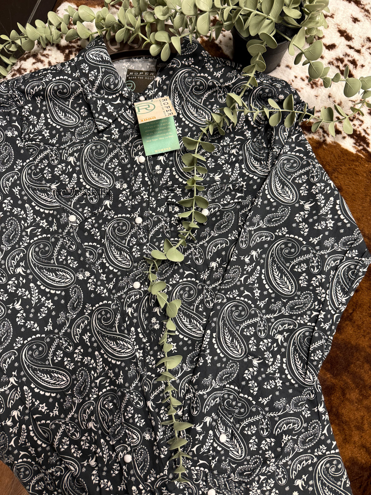 Womens L/S Snap Archive Paisley Print