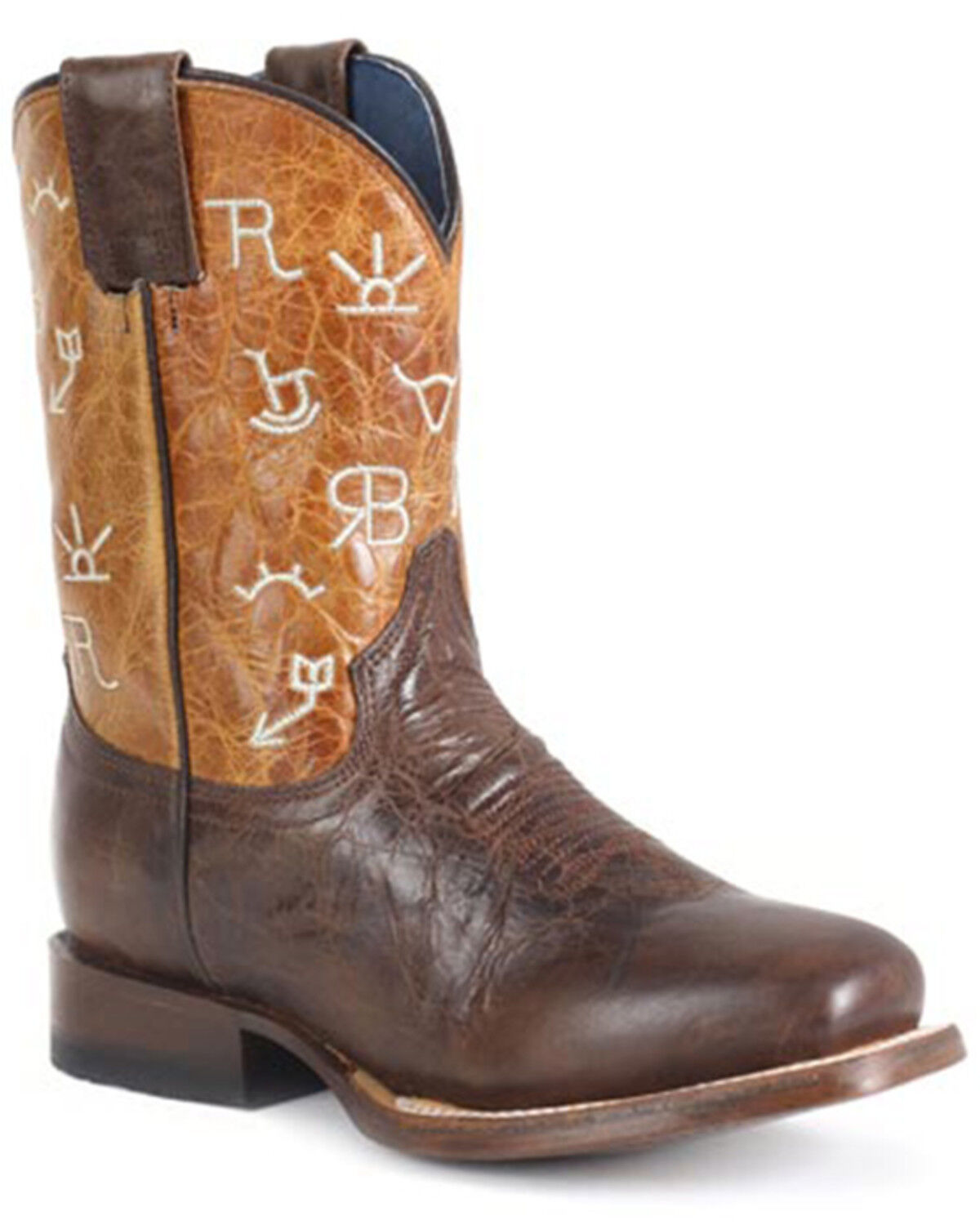 Little Kids Sqtoe Marbled Brown Leather Vamp