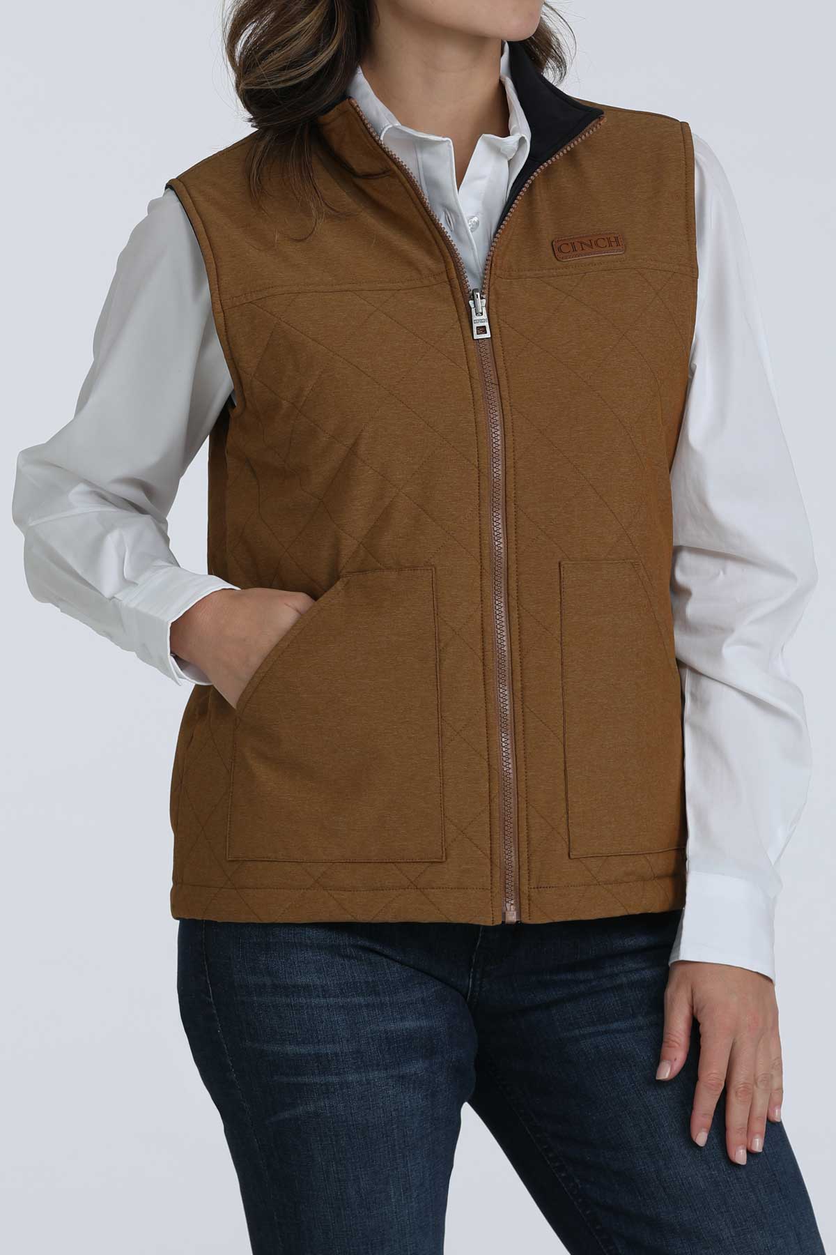 Reversible Heather Brown Women's Vest by Cinch®