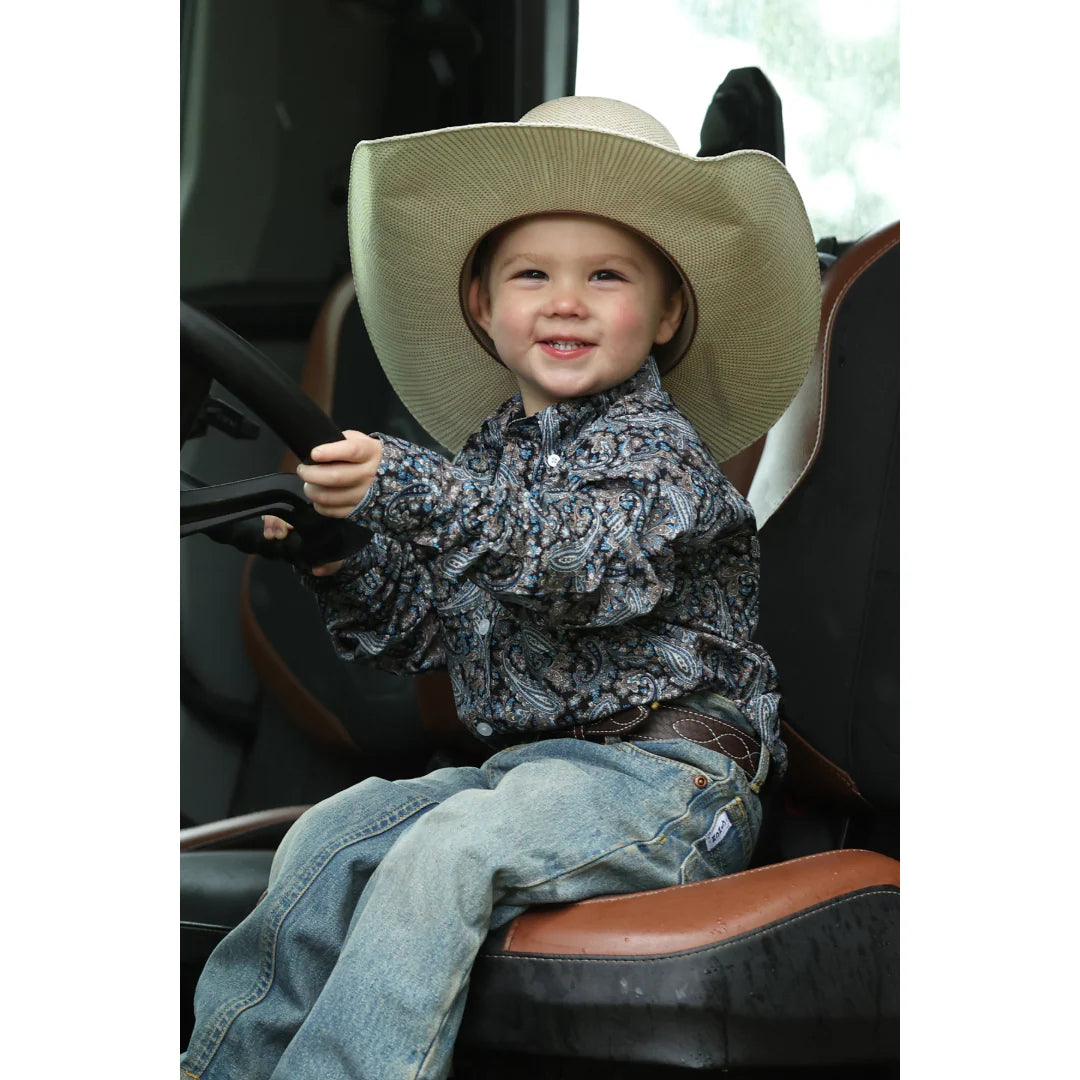 Cinch Youth Boy's Multi Paisley Print Button Down Shirt
