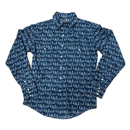 Roper Navy Cactus Button Up Kids