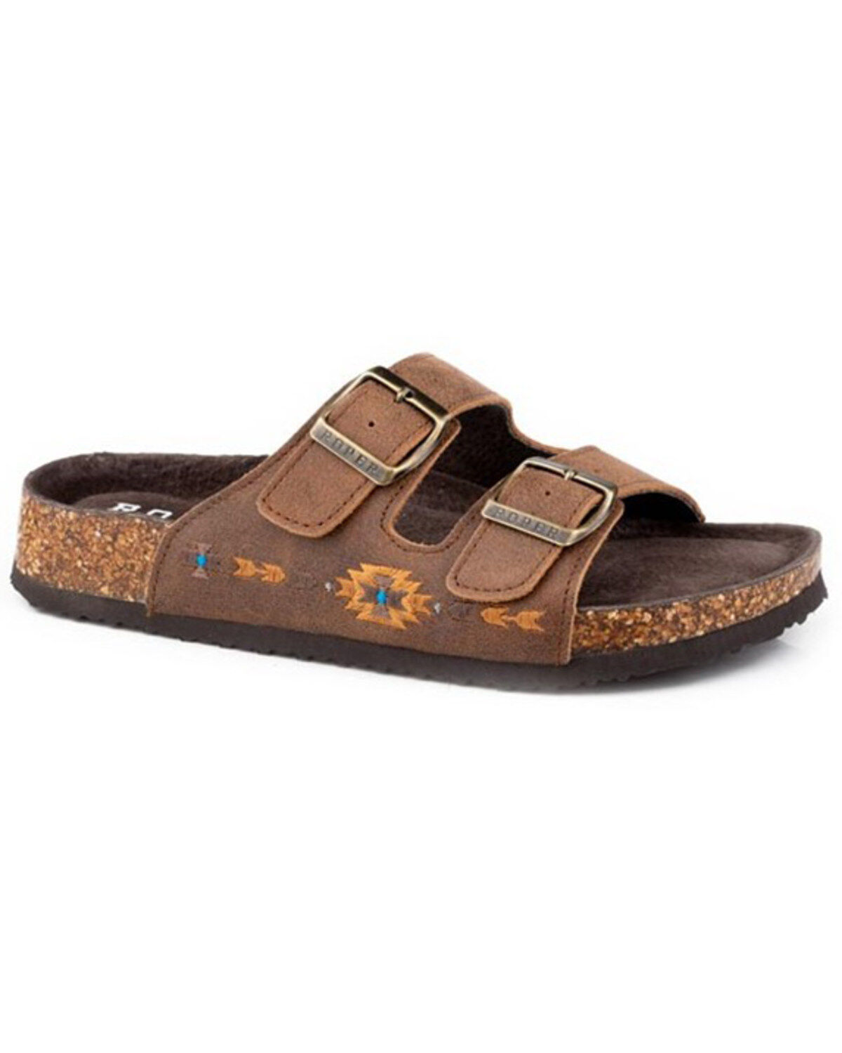 Womans Tan Rustic Leather W/ Aztec Stitch