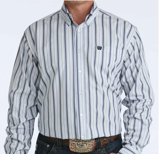 Cinch Striped Light Blue Button Down