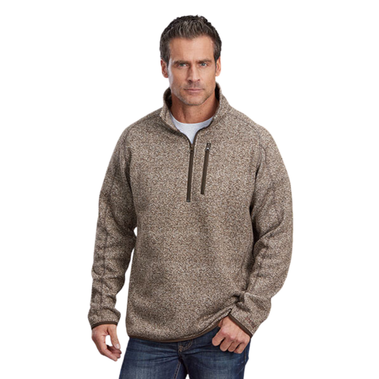 Stetson Mens 1/4 Zip Brown
