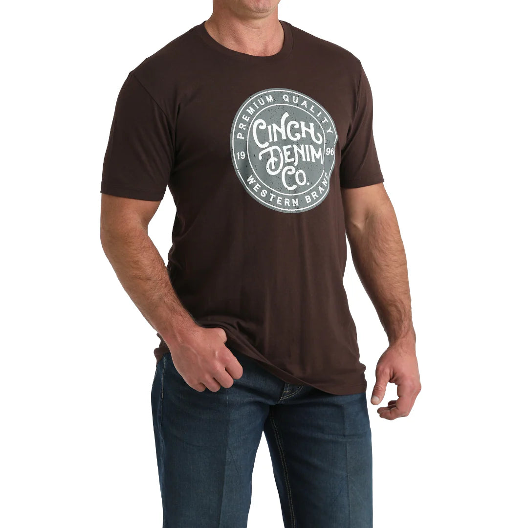 Cinch Men's Solid Brown 'Denim Co' Graphic T-Shirt