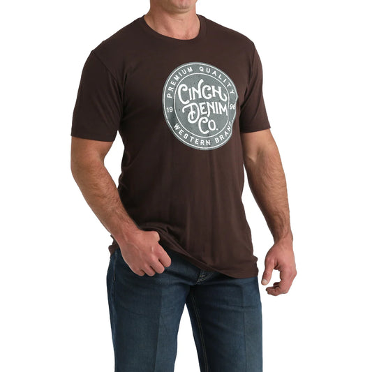 Cinch Men's Solid Brown 'Denim Co' Graphic T-Shirt