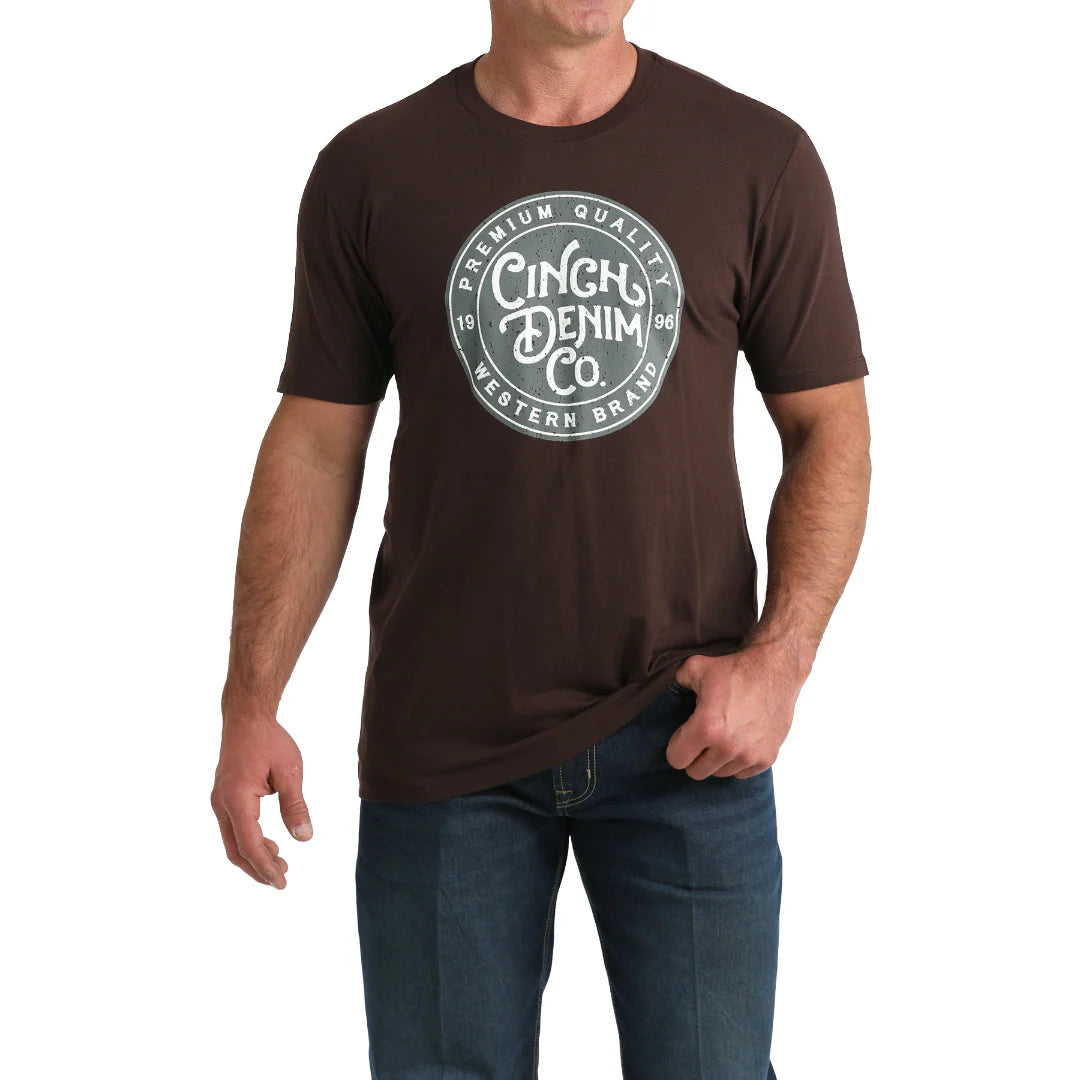 Cinch Men's Solid Brown 'Denim Co' Graphic T-Shirt