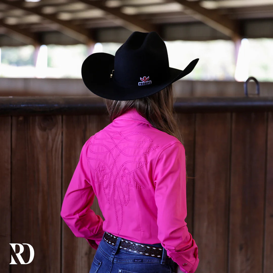 Youth Ranch Dressn' Pink Stitched Performance