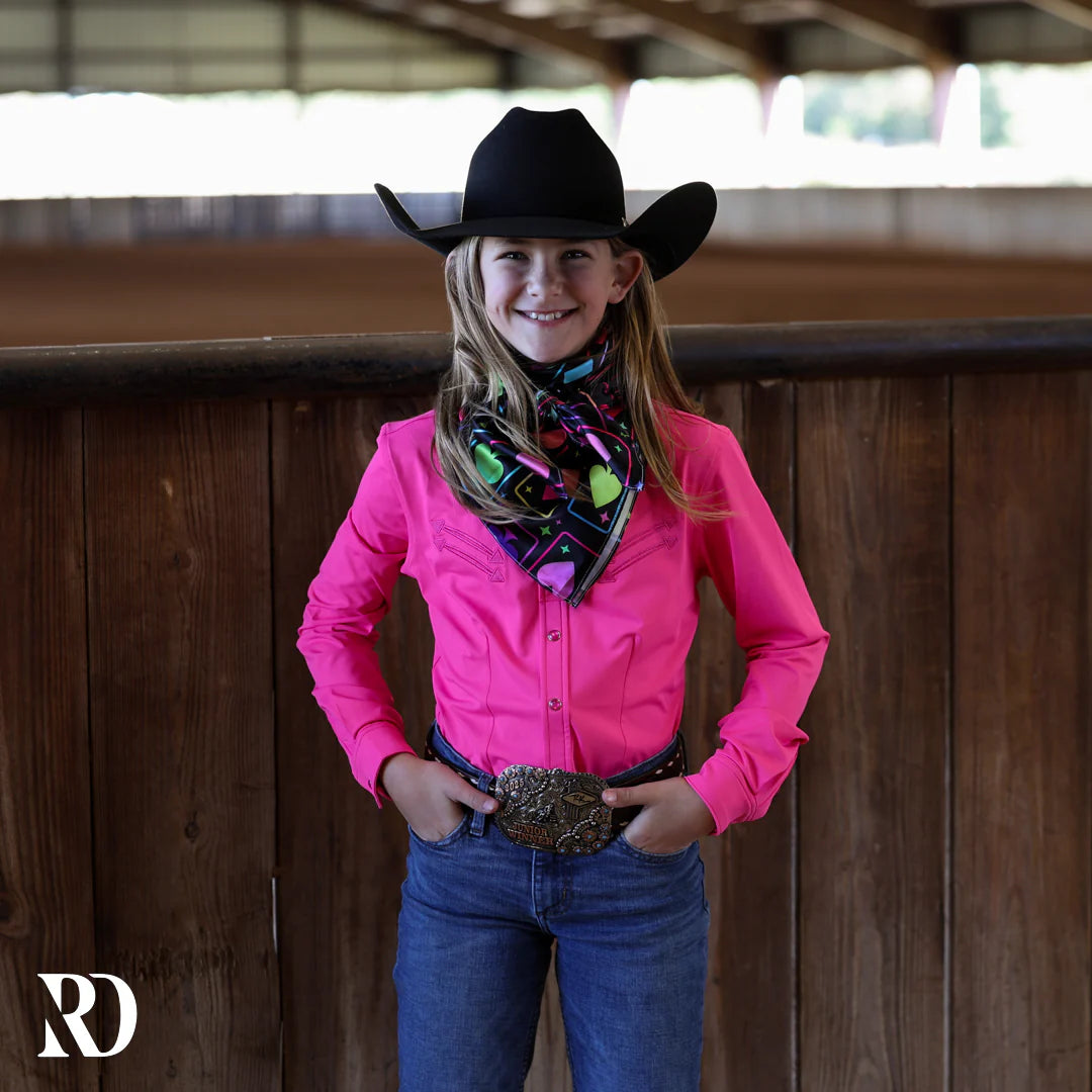Youth Ranch Dressn' Pink Stitched Performance