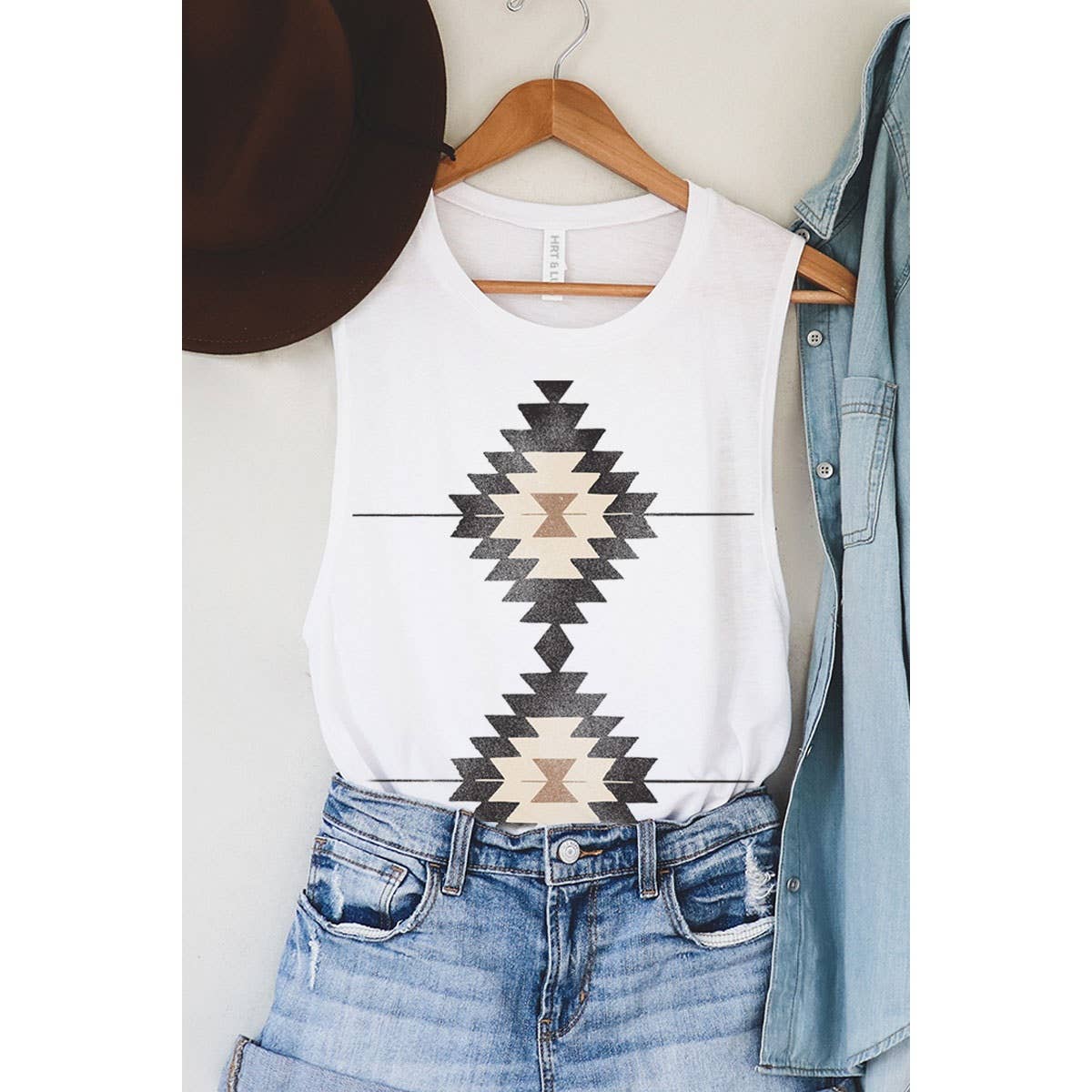 VINTAGE AZTEC MINERAL GRAPHIC TANK TOP