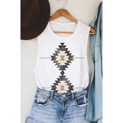 VINTAGE AZTEC MINERAL GRAPHIC TANK TOP