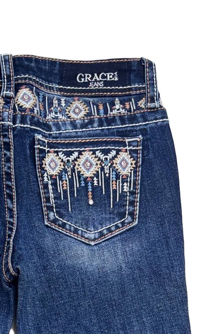 Aztec Yoke Detail A Little Girl Boot Cut |