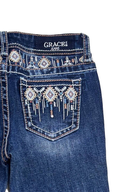 Aztec Yoke Detail A Little Girl Boot Cut |