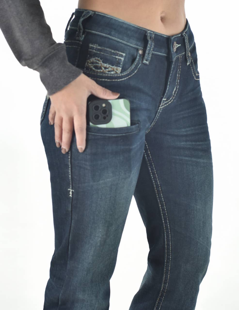 Cowgirl Tough Dark Flannel jeans