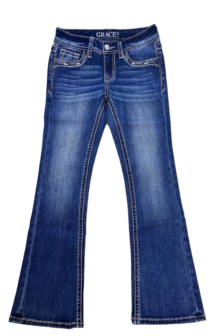 Aztec Yoke Detail A Little Girl Boot Cut |
