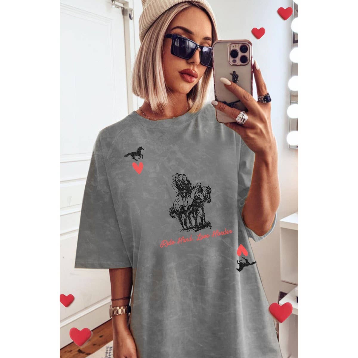 RIDE HAND LOVE HANDER OVERSIZED MINERAL GRAPHIC TEE