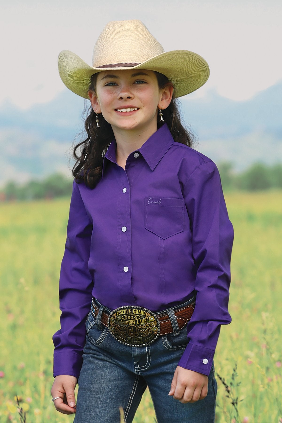 GIRLS L/S PURPLE SHIRT