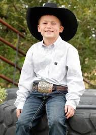 CINCH  Boys L/S  White Paisley