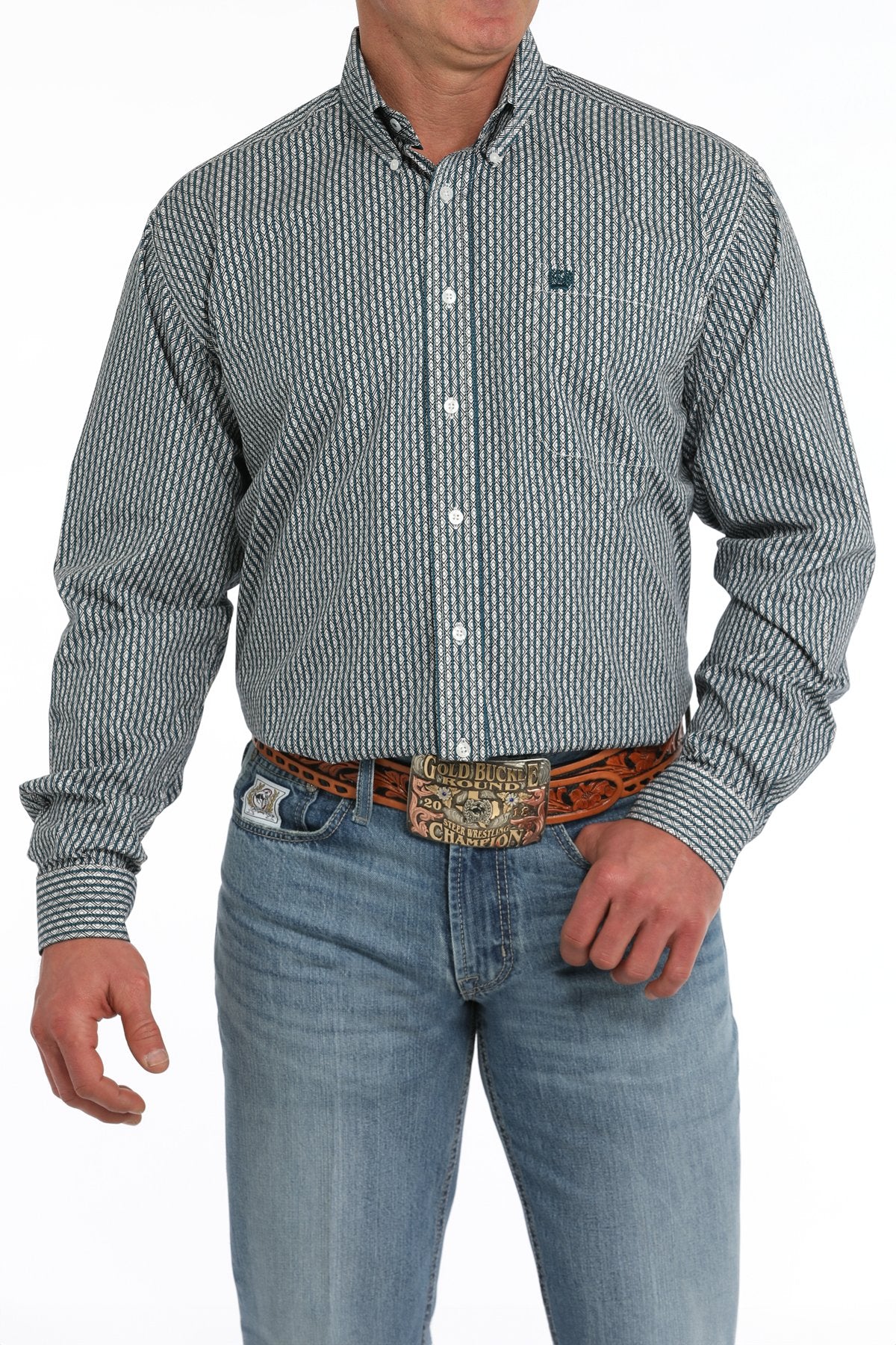 Cinch Mens Geometric Button Down