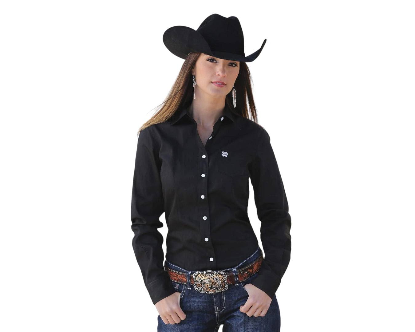 Cinch Woman's Black Button Up